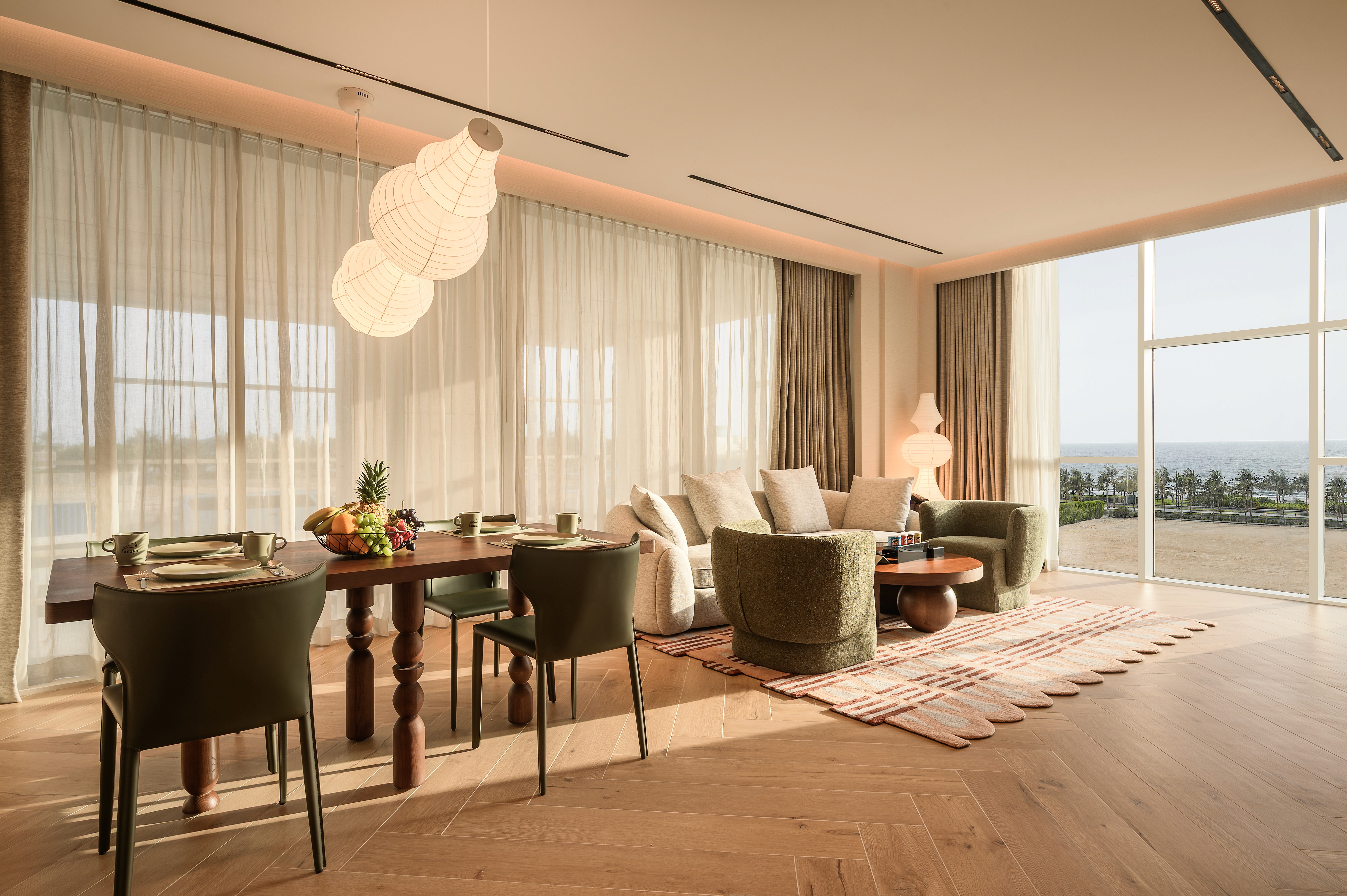 wide aerial view of a coastal mediterranean modern villa