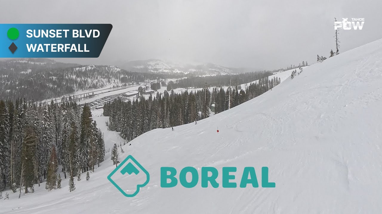 Sunset Blvd to Waterfall Boreal – Beginner to Advanced Run via 49er Lift