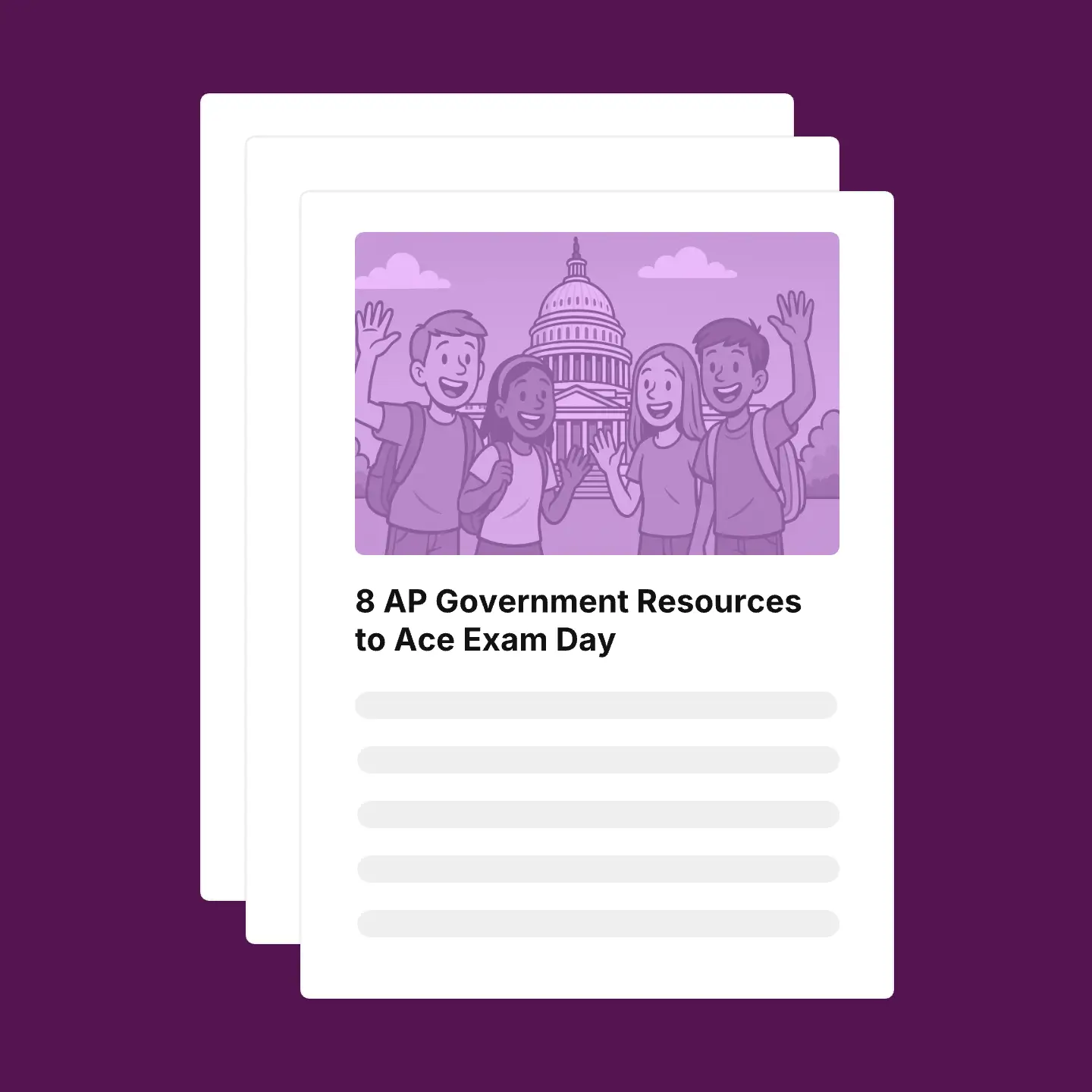 Illustration of various student resource blogs, with an AP governmetn resource highlighted