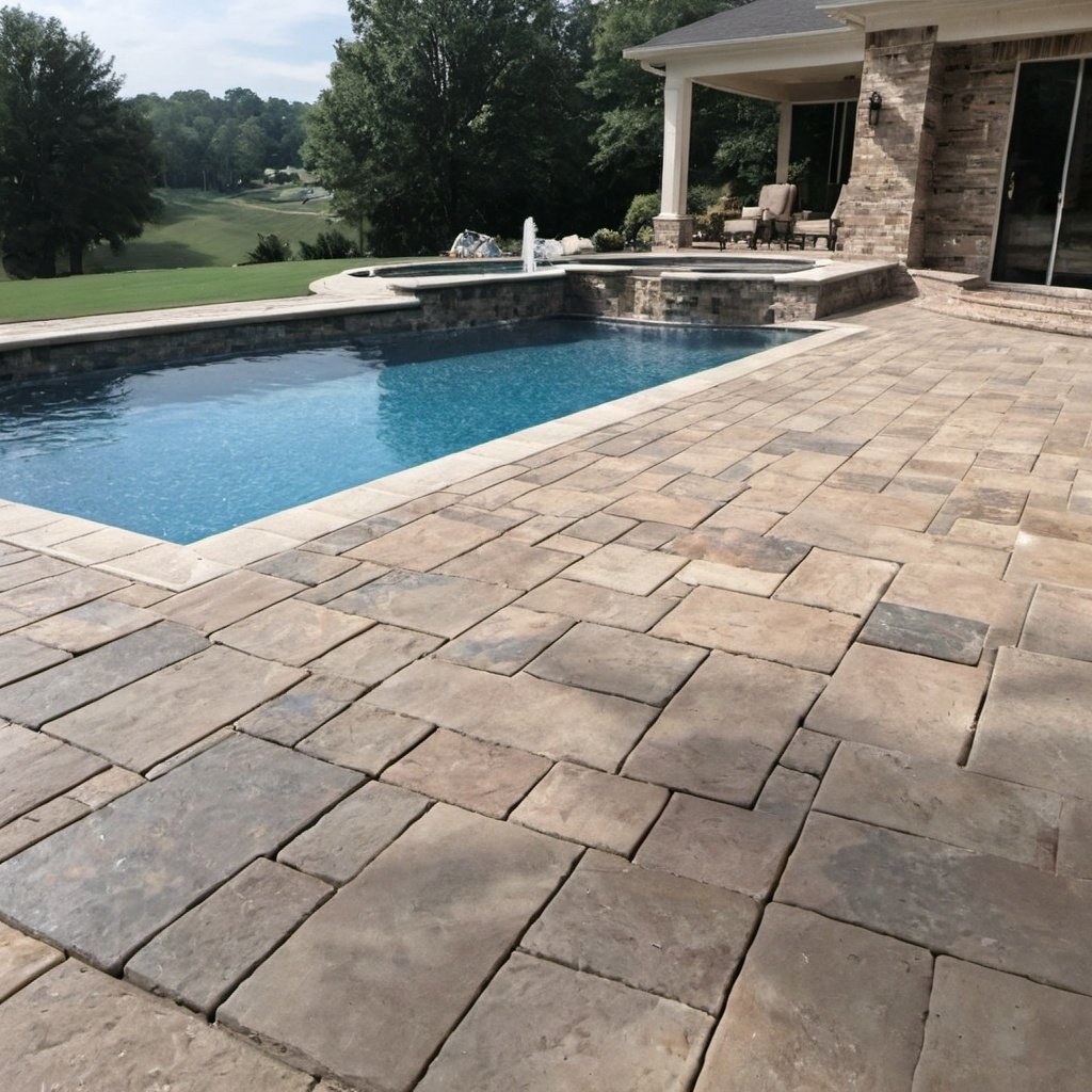 Luxury paver pool deck mortar cracking