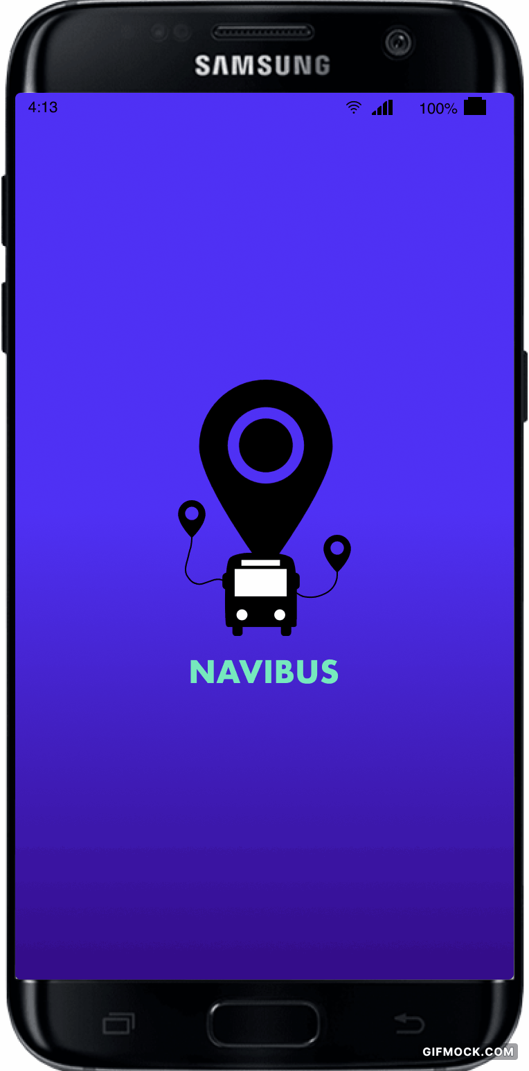 A mobile phone showcasing the design for a public transport mobile app