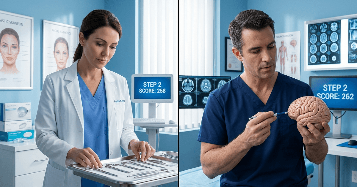 Cover: Plastic Surgery & Neurosurgery: The Most Competitive Specialties & Their Step 2 Benchmarks (2026)