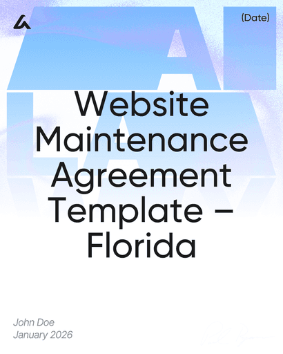 Website Maintenance Agreement Template – Florida