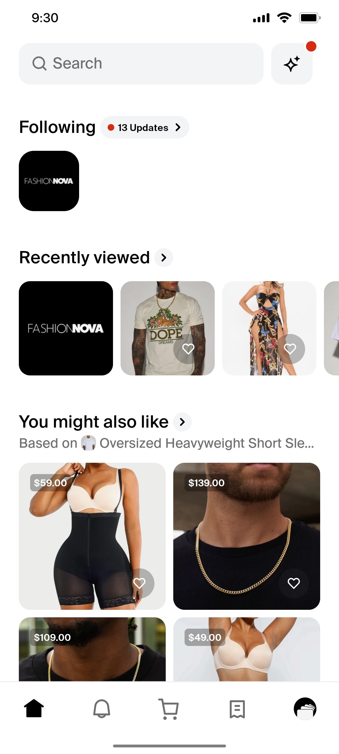 Shop App Following Screen