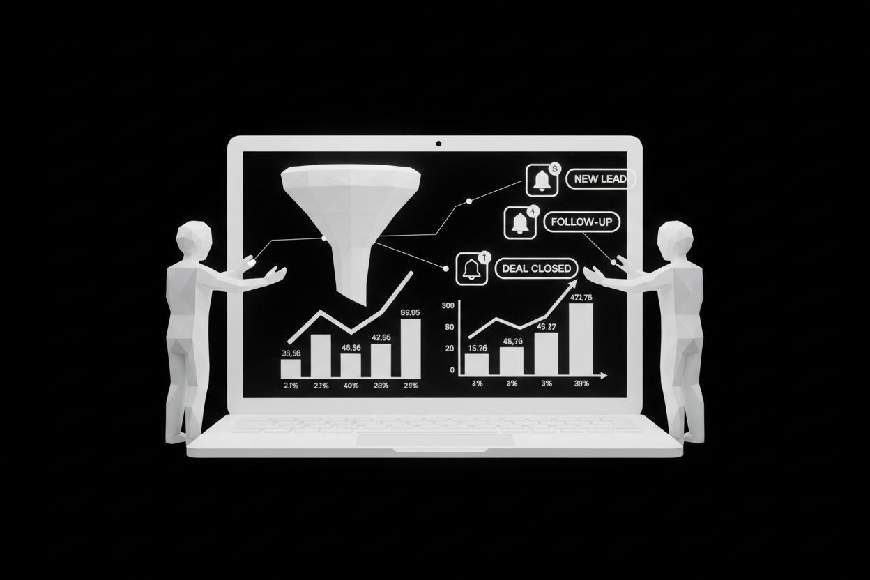 AI sales team reviewing funnel analytics