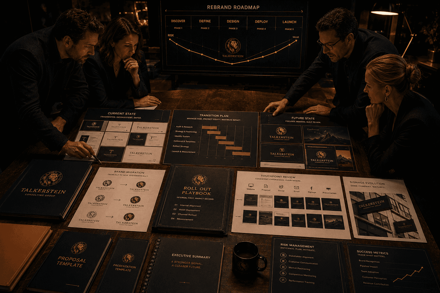 talkerstein consulting rebranding internal session