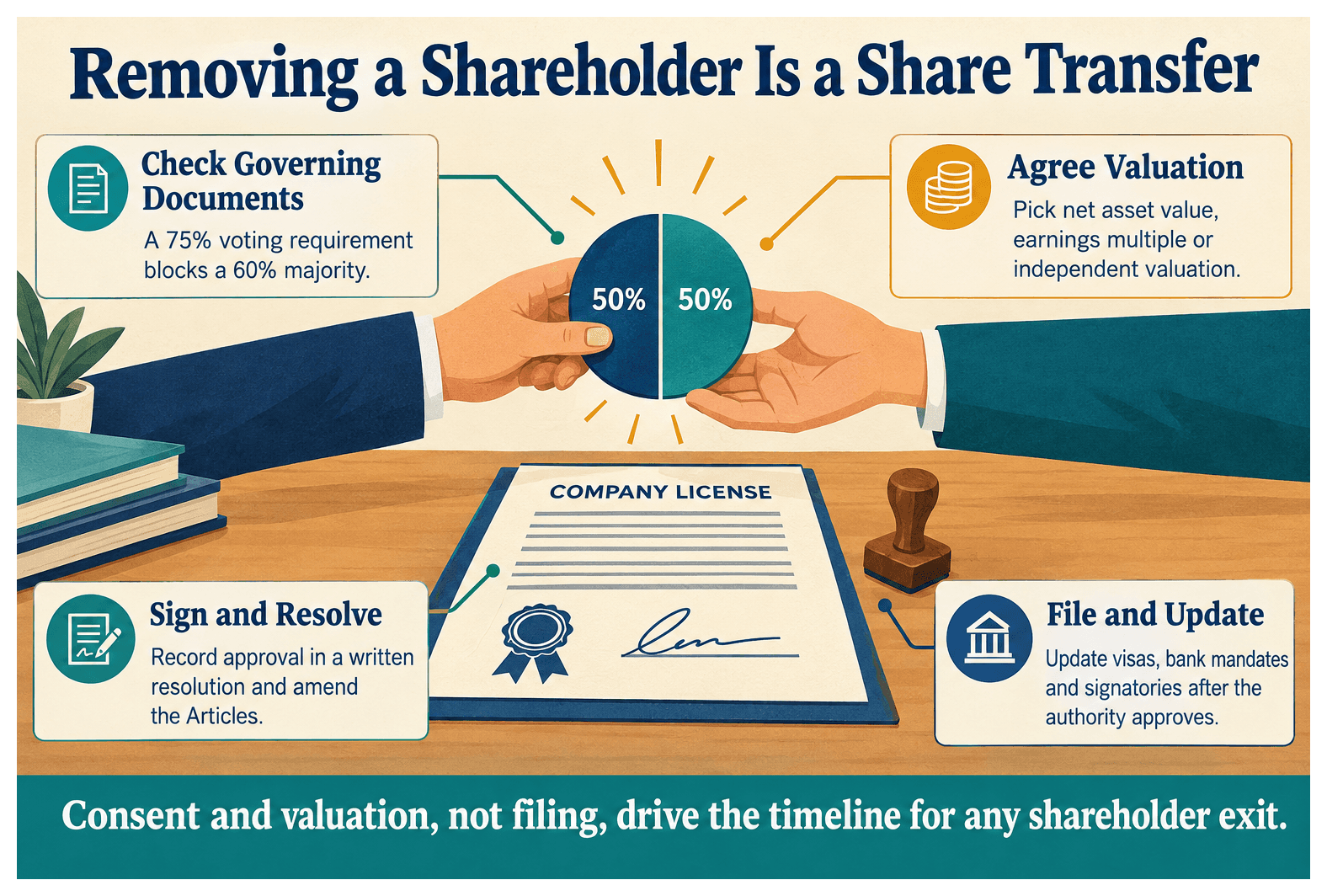 Infographic: How to Remove a Shareholder From a Dubai South Company