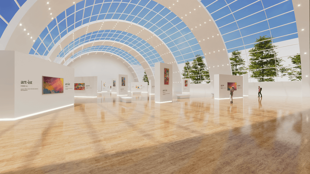 3D render of the virtual art gallery