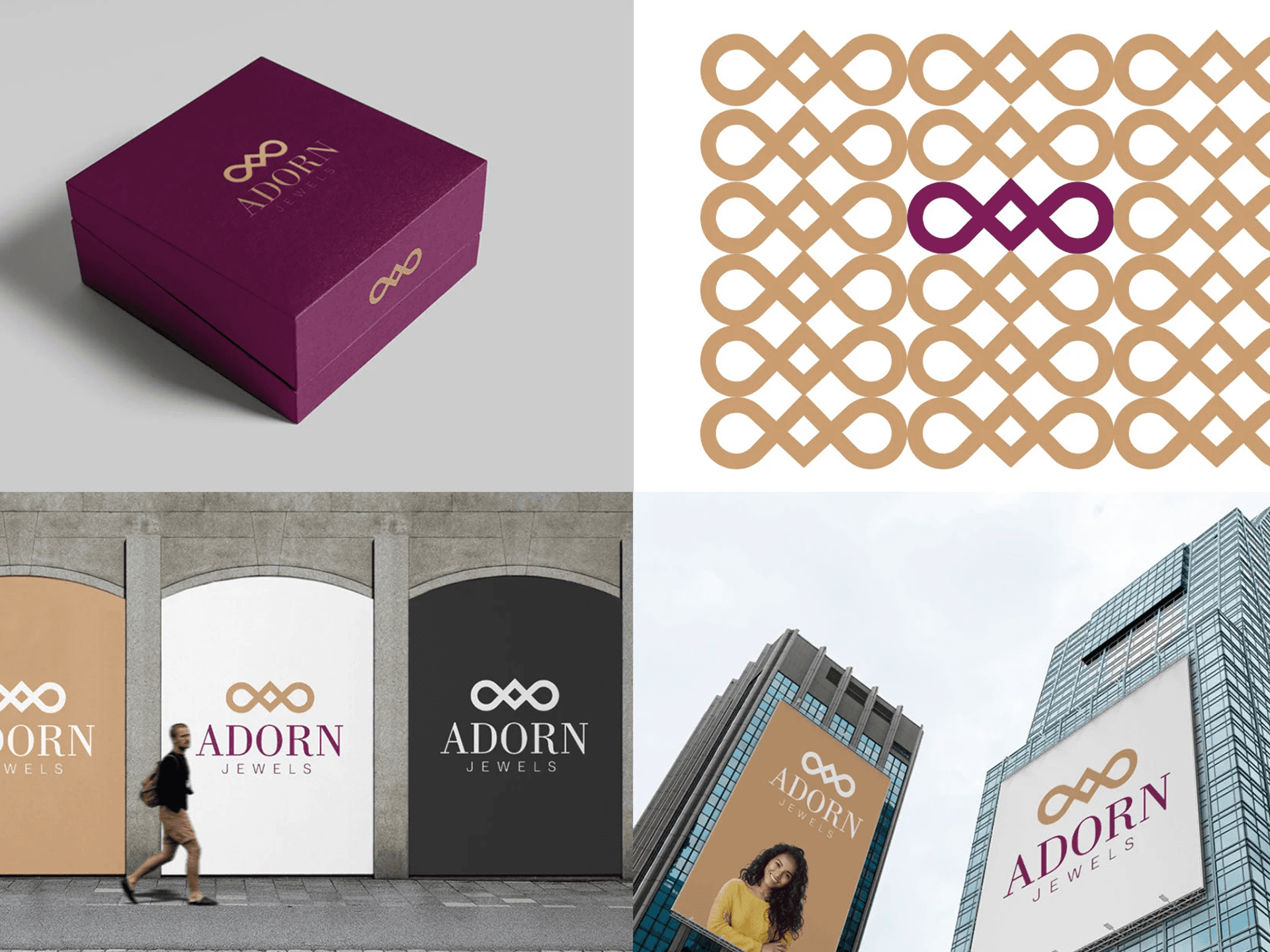 Adorn Jewels luxury jewelry logo design by Venkatesh Prasad, graphic and brand designer