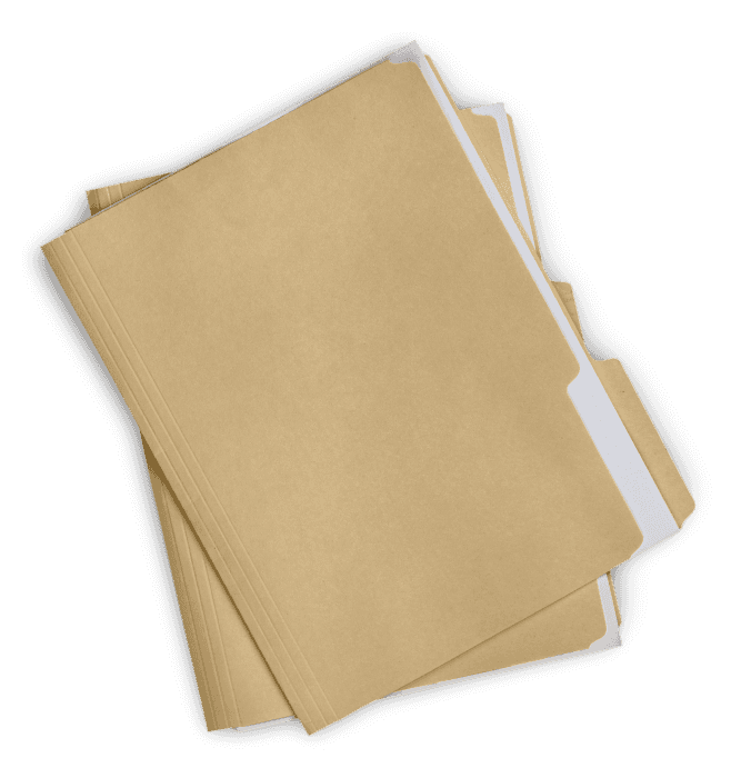 stack of two filing folders