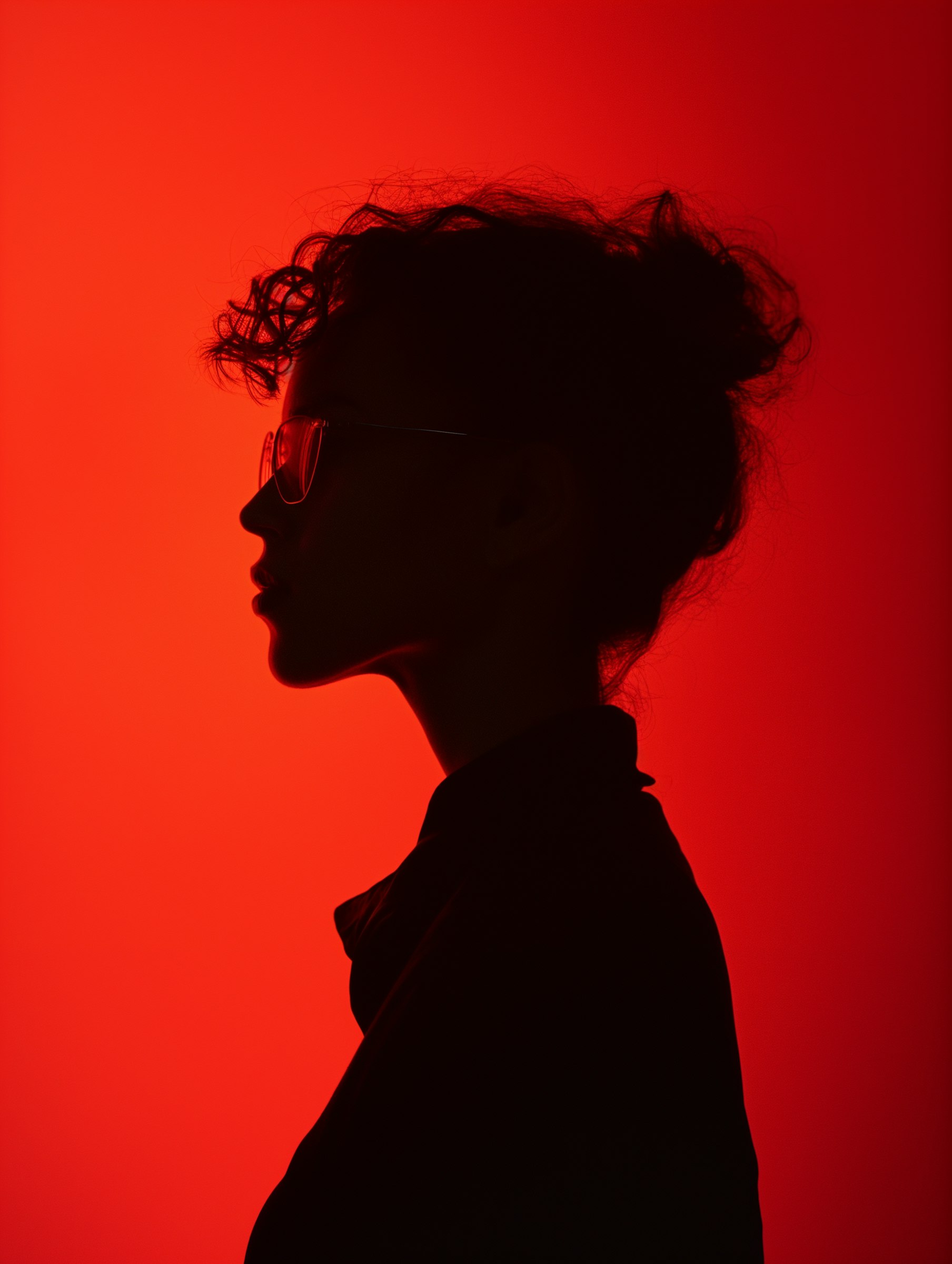 Red silhouette of a woman