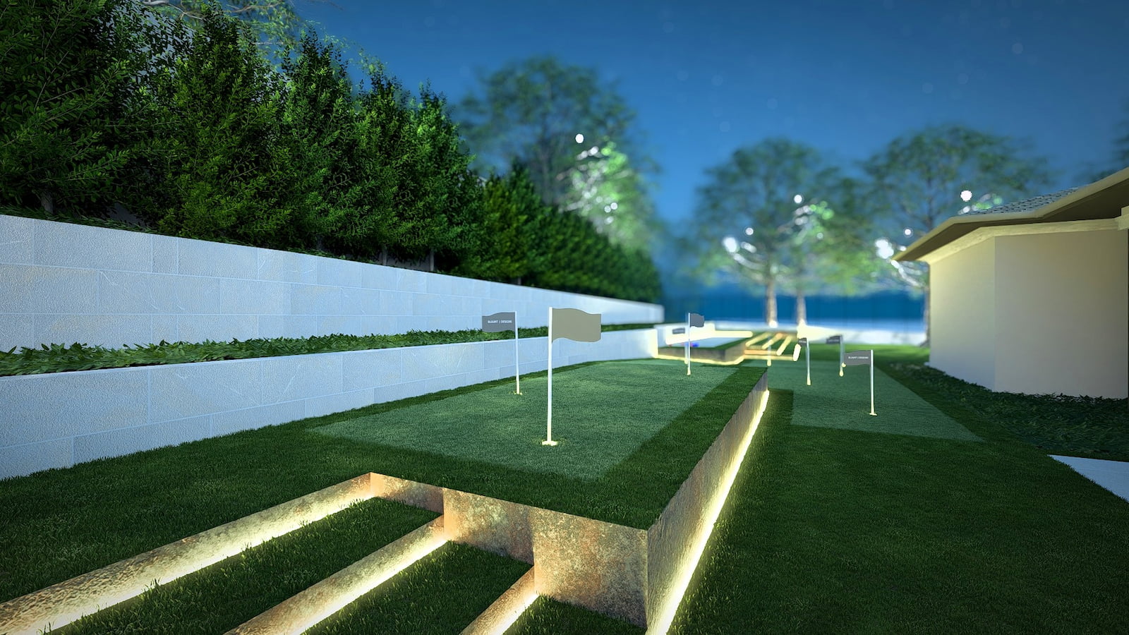Landscape design in Westlake featuring professional sports court