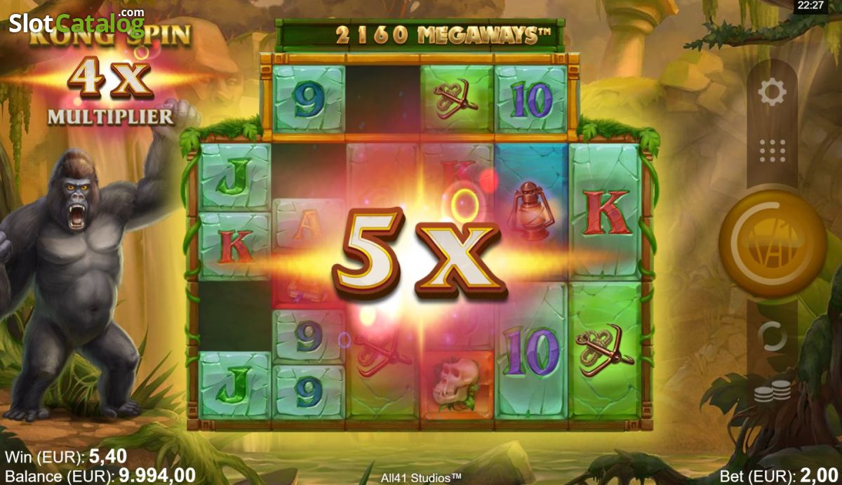 Forgotten Island Megaways — Kong Spin actif avec multiplicateur sur la grille