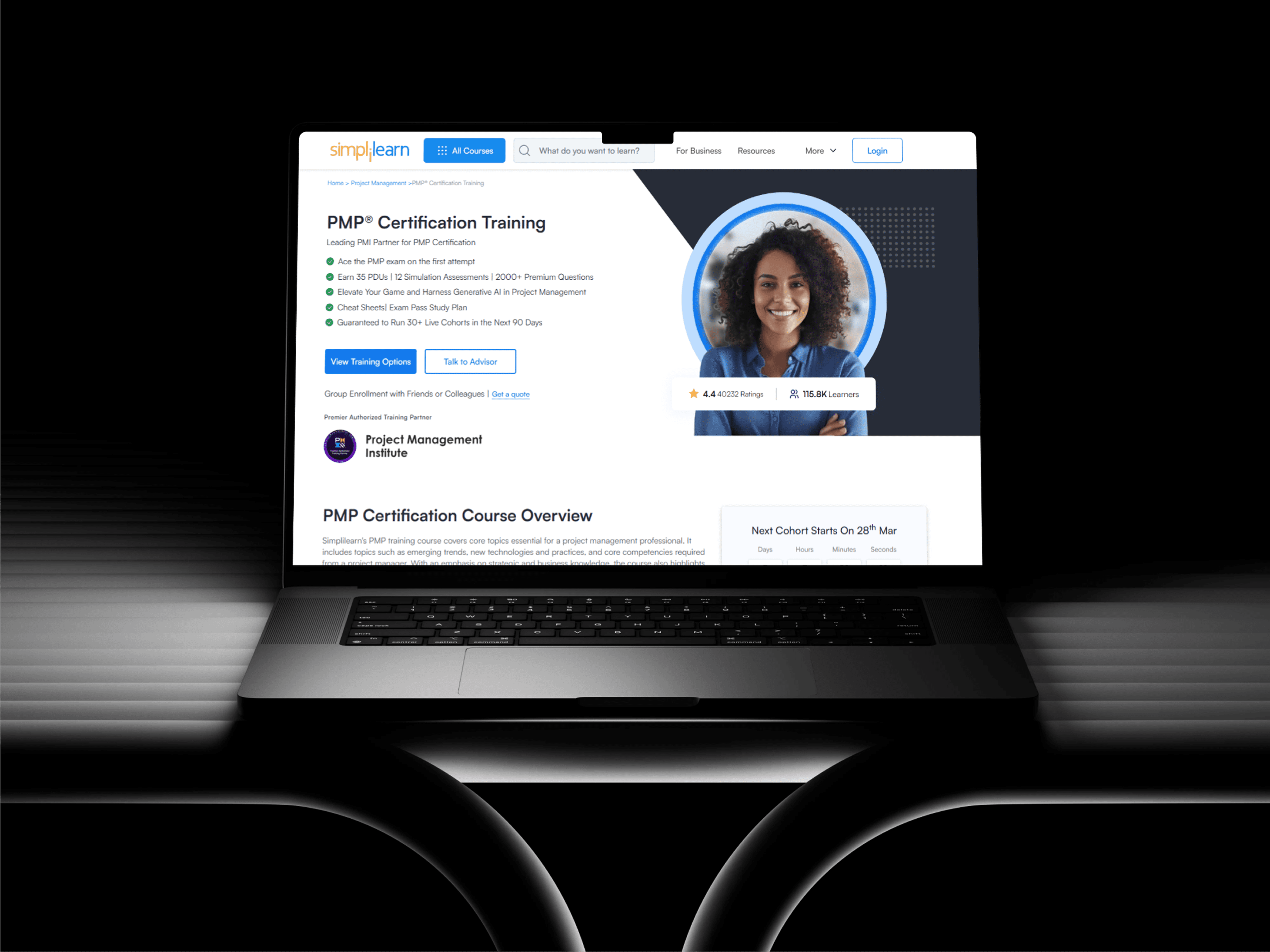 Simplilearn website in macbook