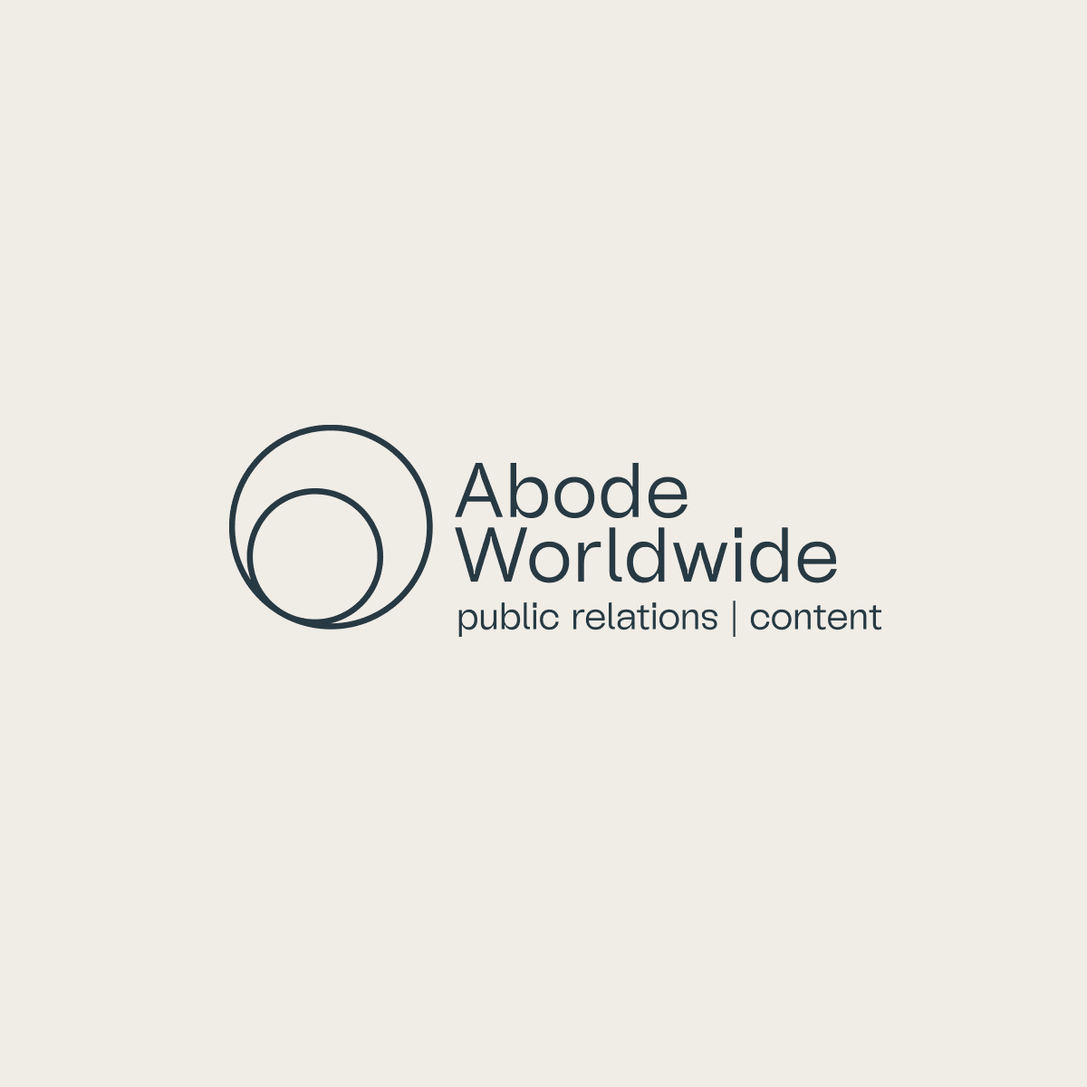 Logotipo de la empresa de relaciones públicas Abode Worldwide