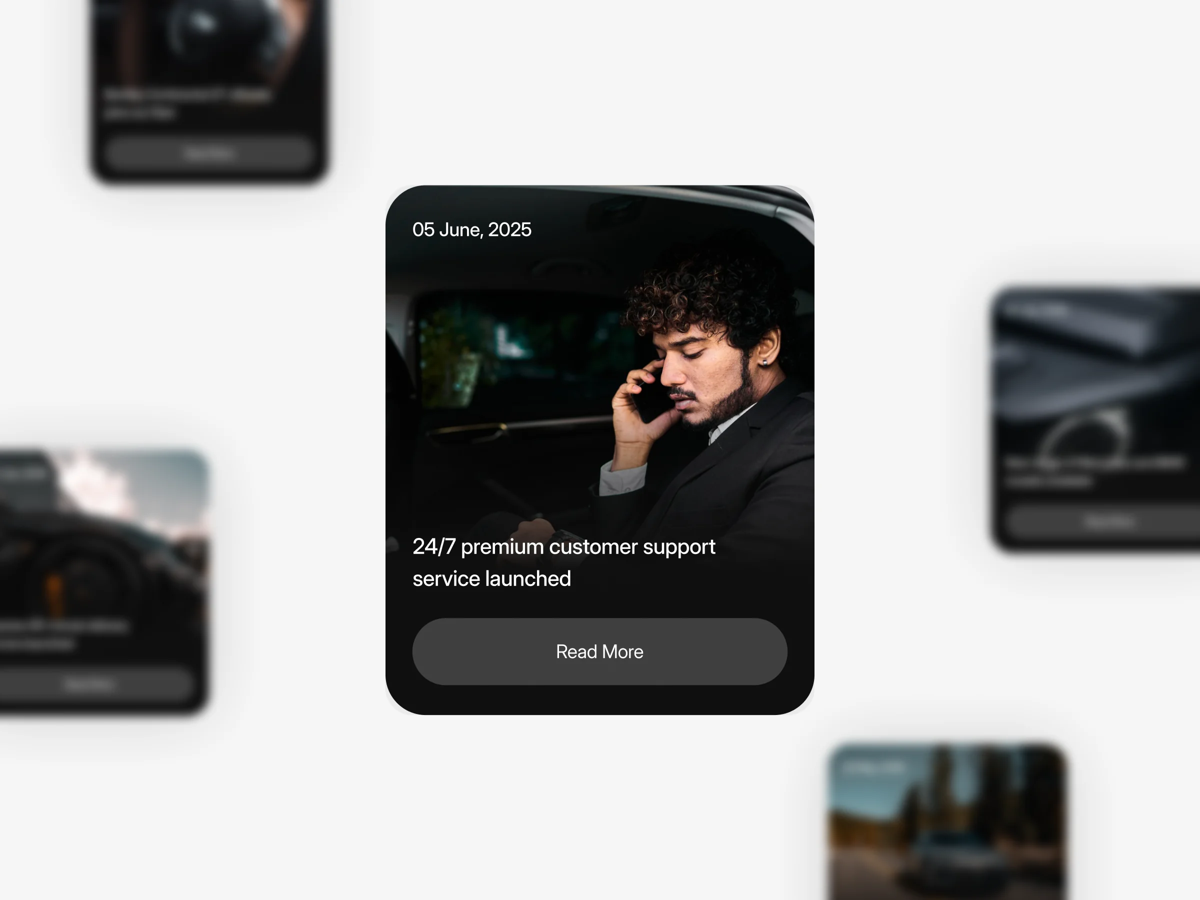 Car rental website template customer support and service updates section