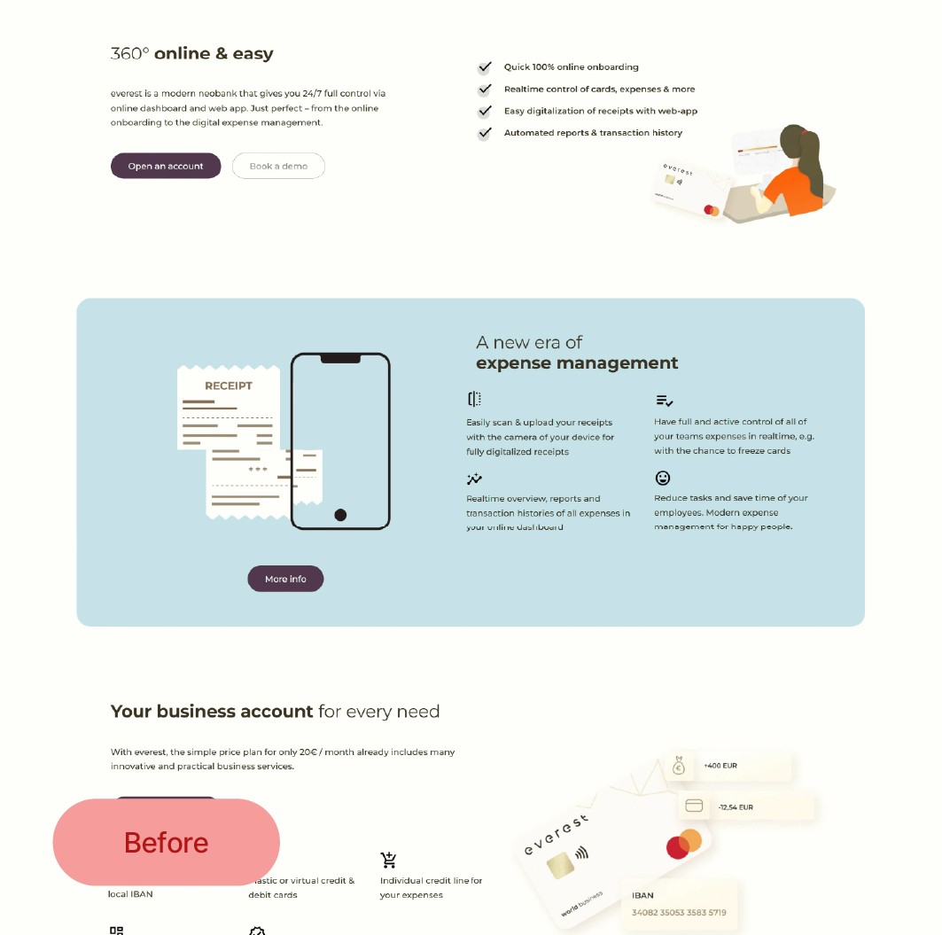 Old everestcard website design example 2