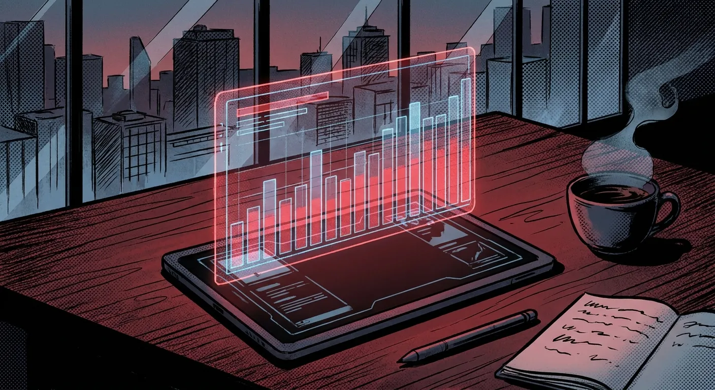 Holistic RockN' Socials digital marketing scene with tablet and graph.