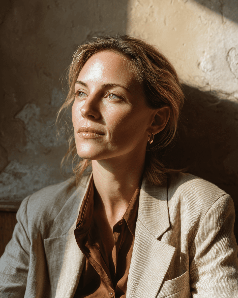 A portrait image of a woman 