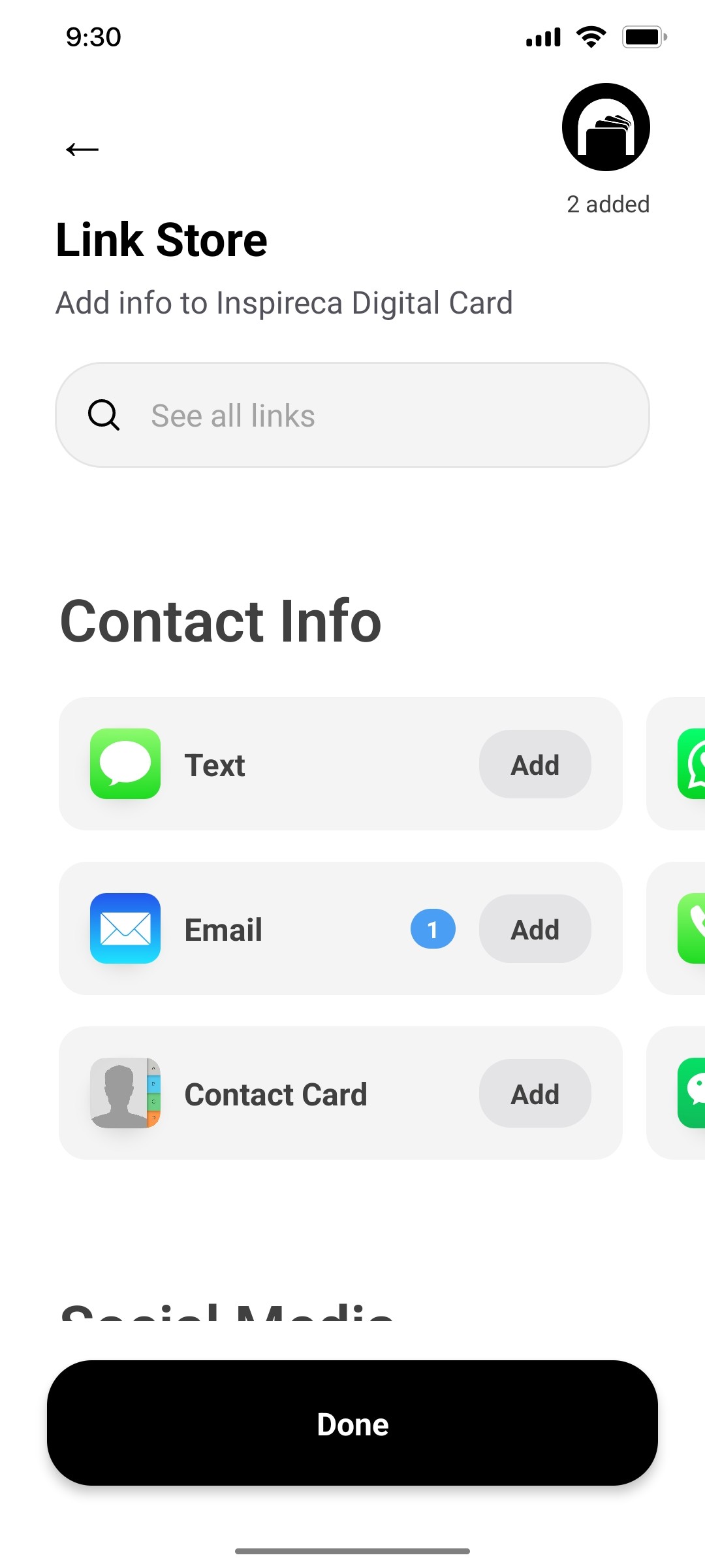 Popl Link Store Screen