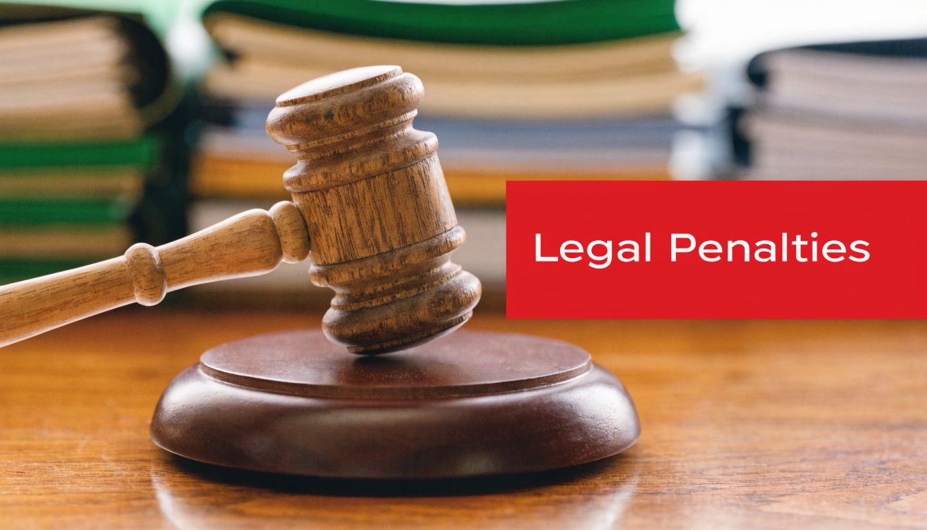 A wooden judge's gavel resting on a round base with legal document stacks blurred in the background.