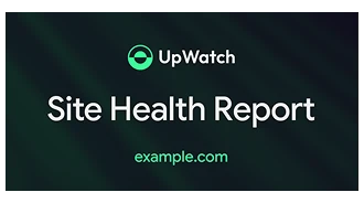 The front cover of a site health report