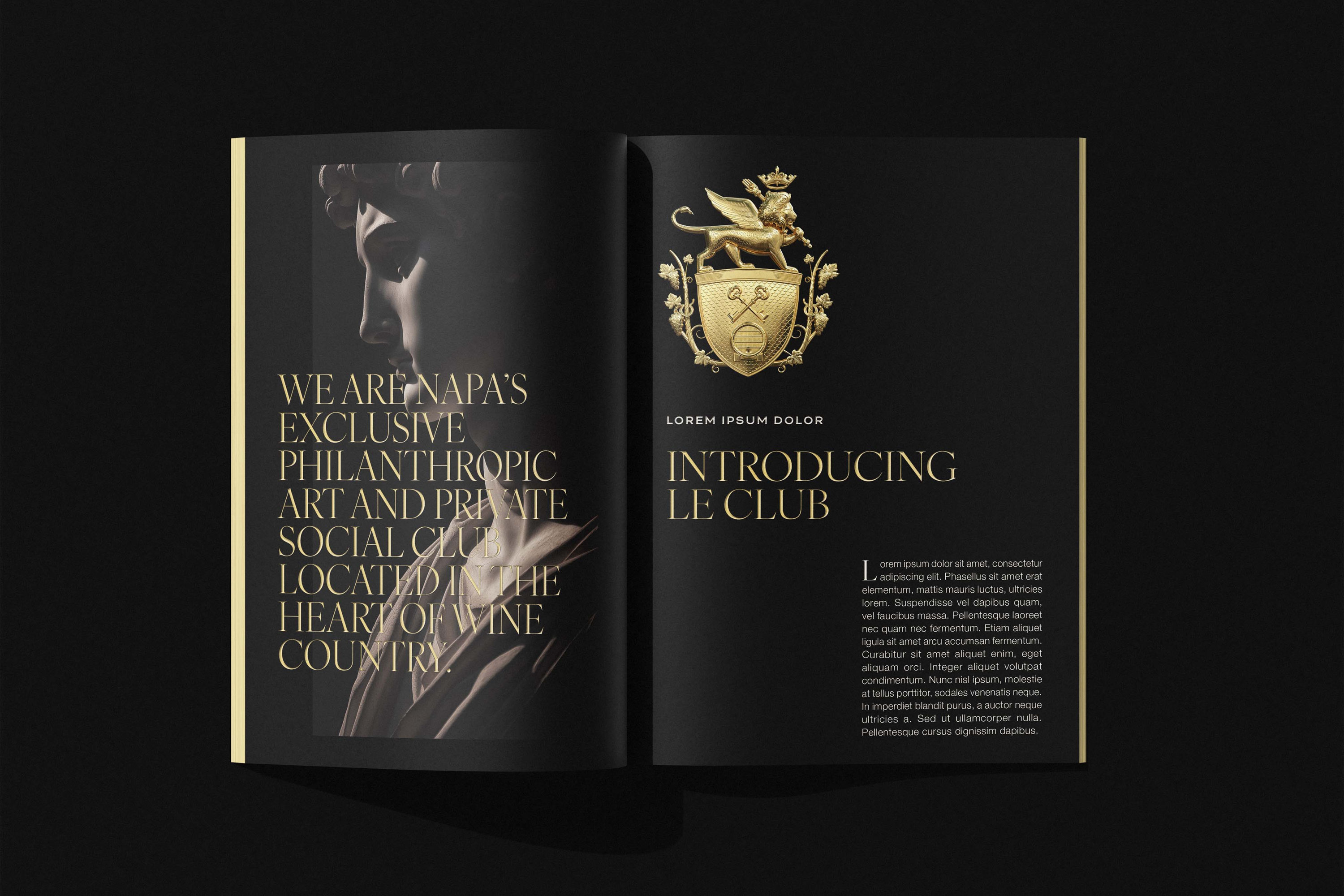 Magazine layout for Le Club