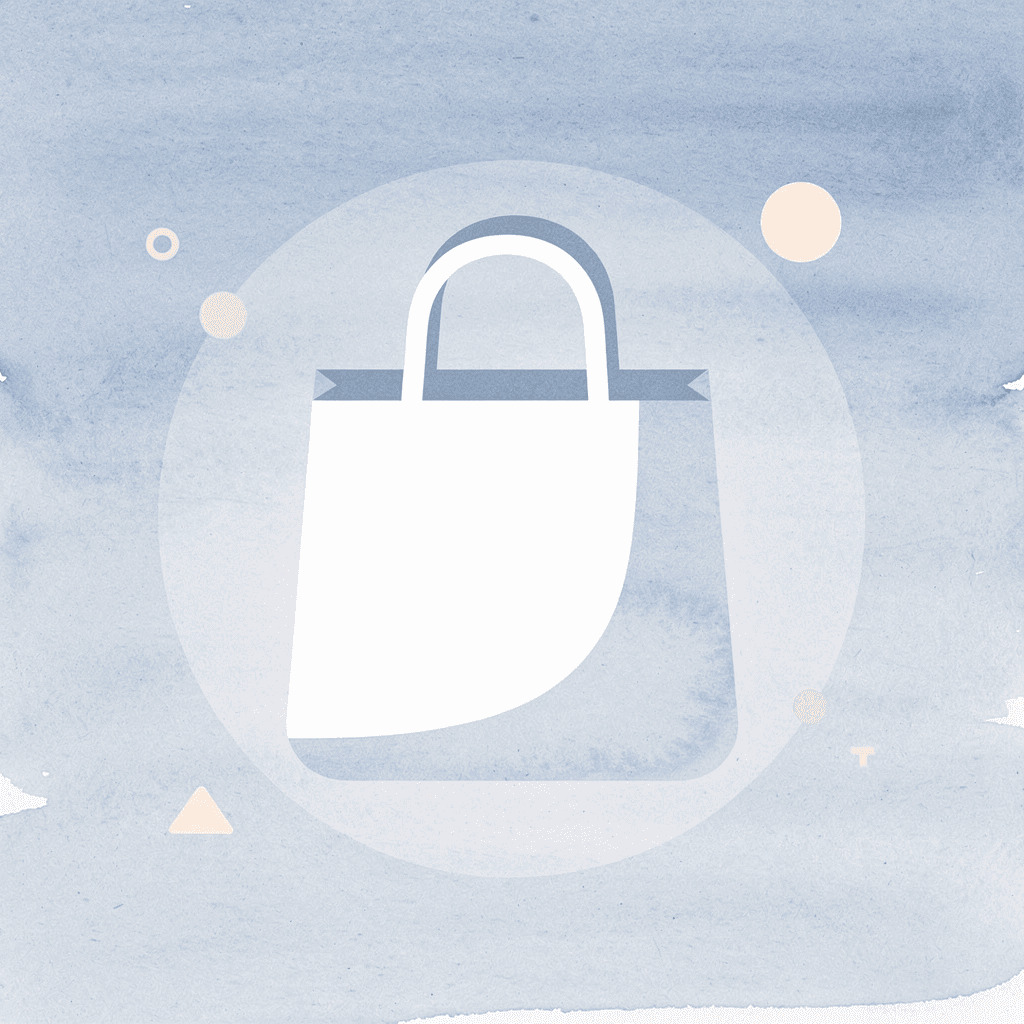 Shopping bag icon representing trade show swag