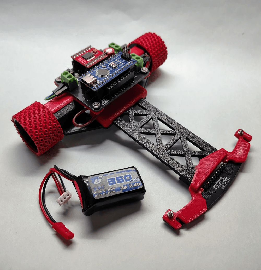 Mark 1 LFR top view – 8-channel IR sensor array and controller board layout