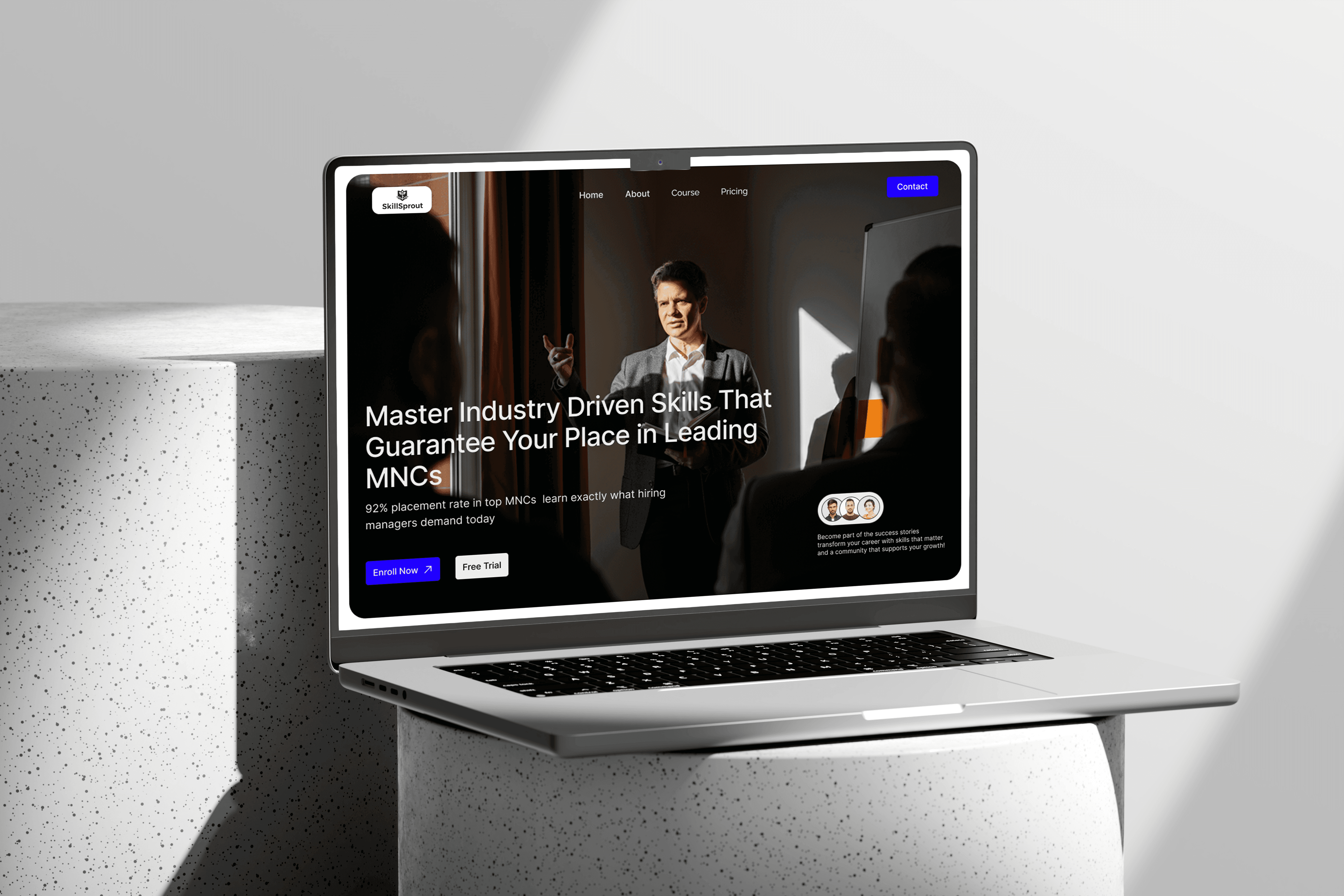 Skillsprout Header section design Mockup
