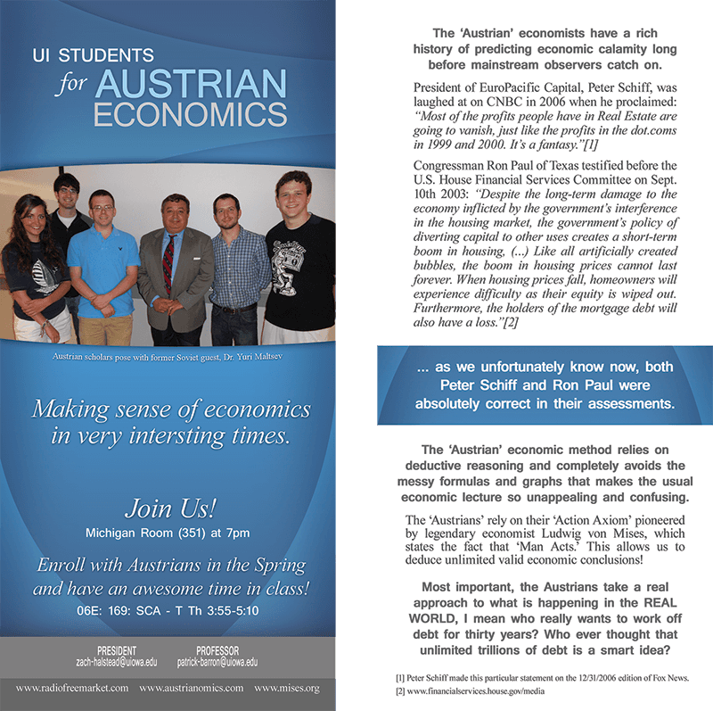 Flyer for Austrian Econ Class