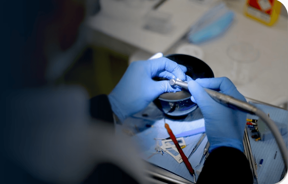 Dental microscope close-up