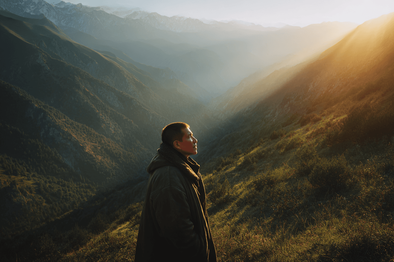 Image of a person in a landscape