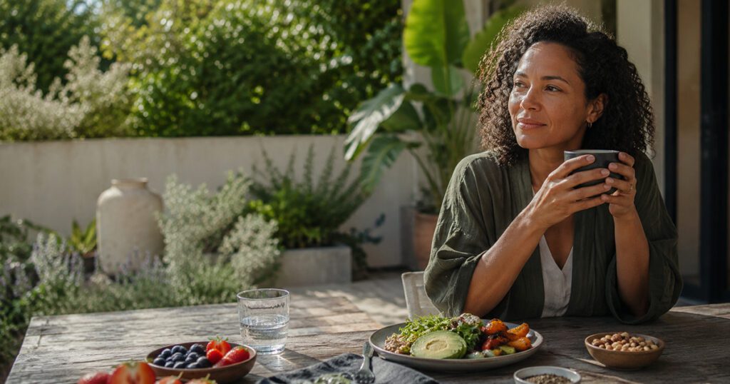 Caregiver preparing a healthy meal
