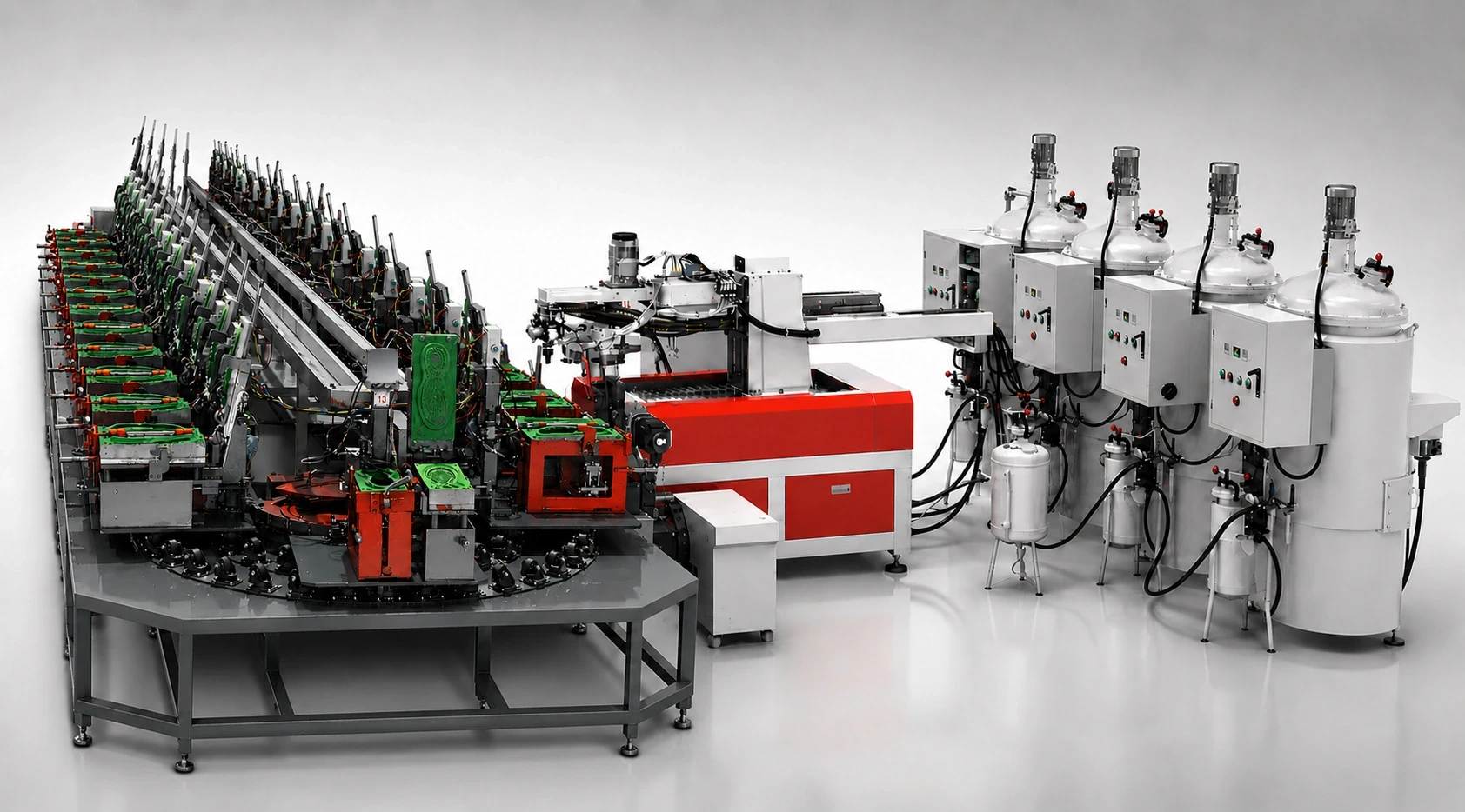 JG-805 PU pouring machine - 4-tank advanced multi-color multi-density system	