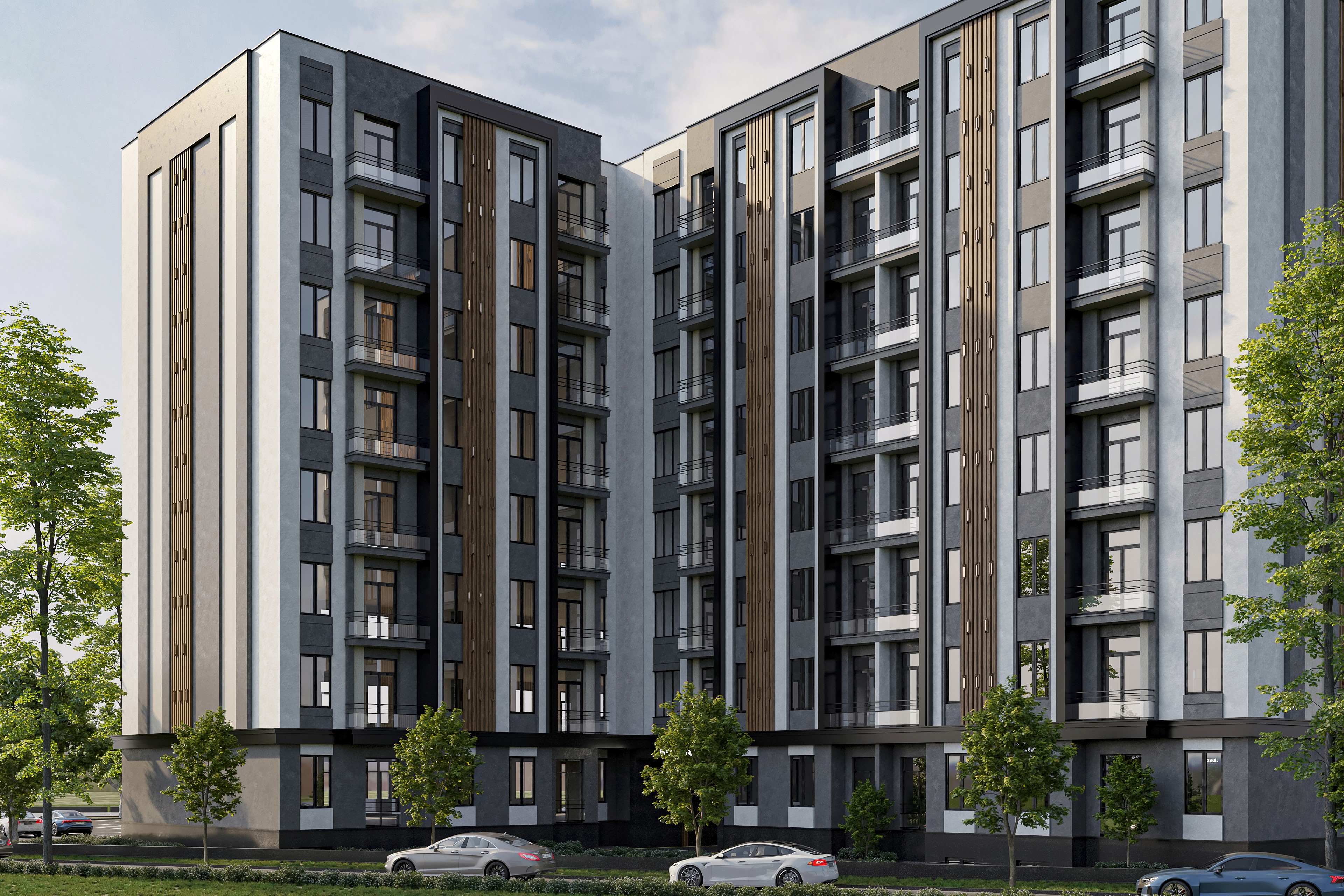 Архитектурный рендер жилого комплекса Bunyodkor на улице Муйнак