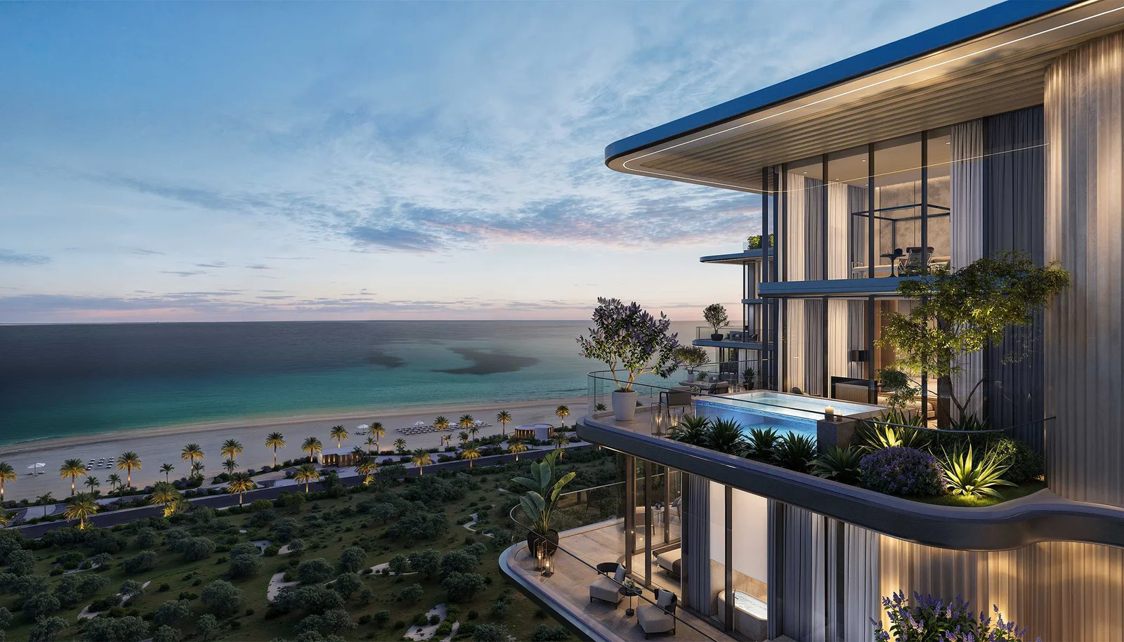 The iconic Burj Khalifa, Dubai's tallest structure, stands majestically near Villa del Arte.