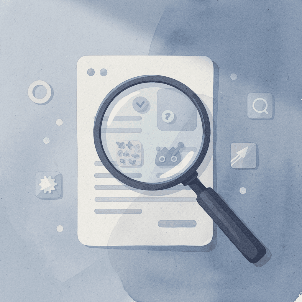Scene of a magnifying glass examining a platform, representing evaluation of Mendix alternatives
