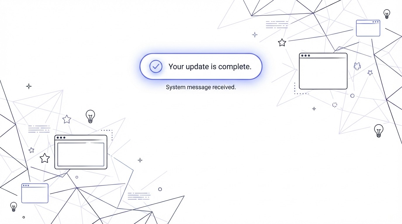 An illustration of a glowing, generic automated message notification floating unengaged in a vast, abstract digital space filled with network lines, symbolizing the disconnect of ignored digital communication.