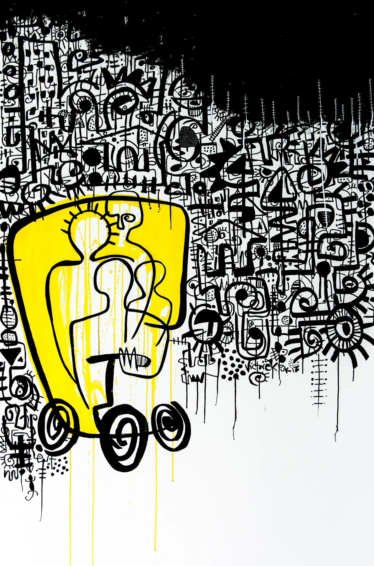 Dis Is Lagos! (Lagos suites), c. 2013. acrylic ink on paper
Dimension:42 x 60in (106 x 152 cm) 