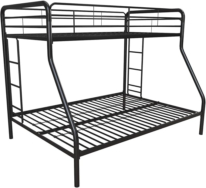 A perfect combination of sophistication and utility, the metal twin over full bunk bed fits any space.