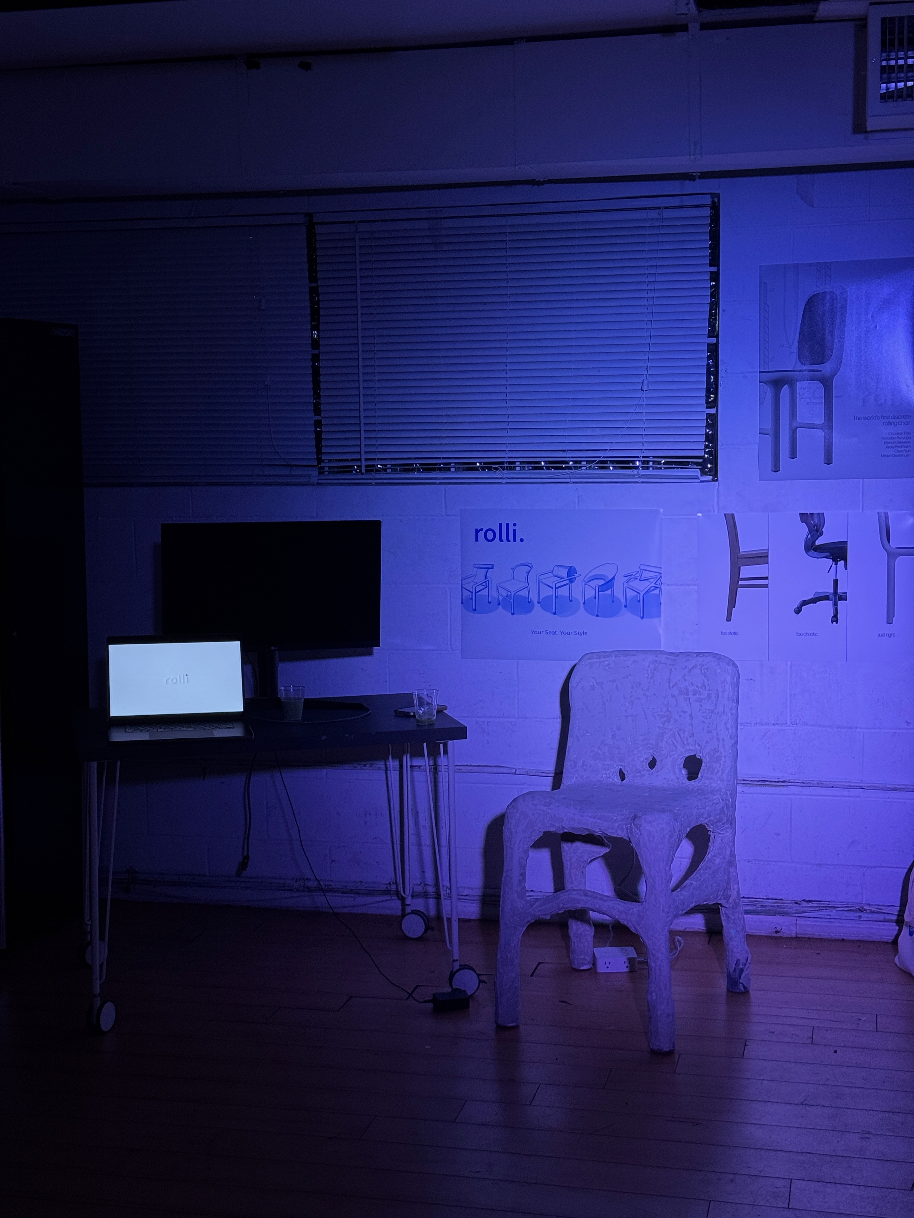 Mechanism on a futuristic chair.