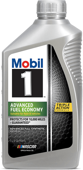 Bottle of Mobil 1 Advanced Fuel Economy Motor Oil