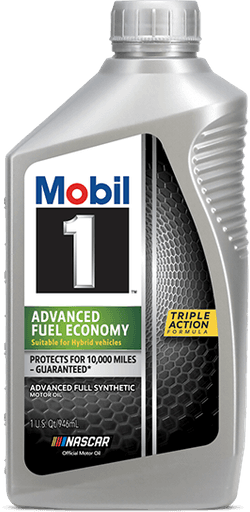 Bottle of Mobil 1 Advanced Fuel Economy Motor Oil