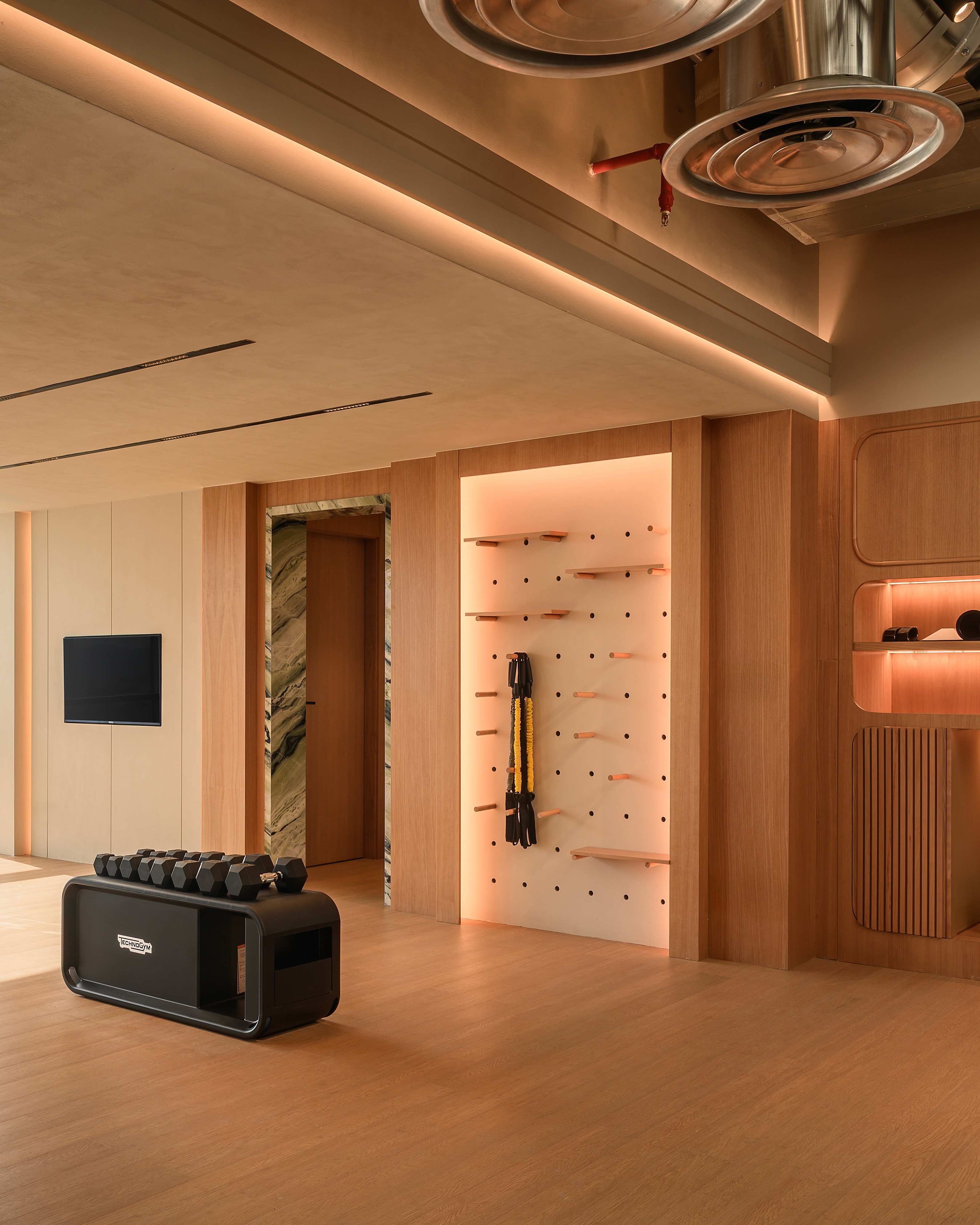 A serene spa room in a Mediterranean-modern villa by the ocean