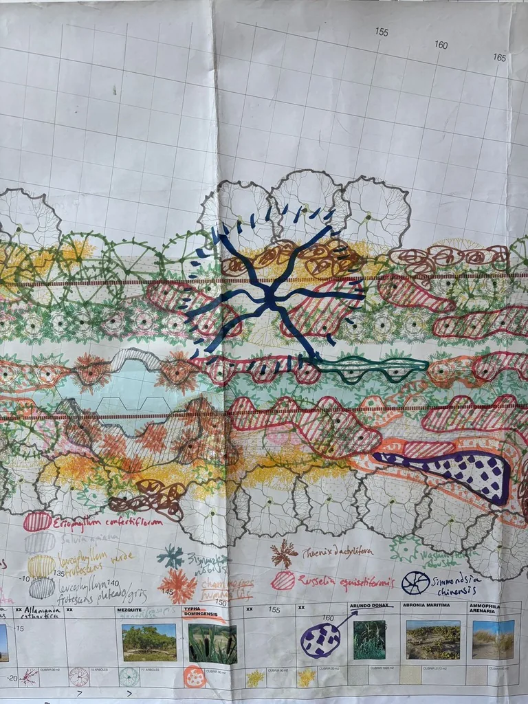 dibujo distribución vegetación