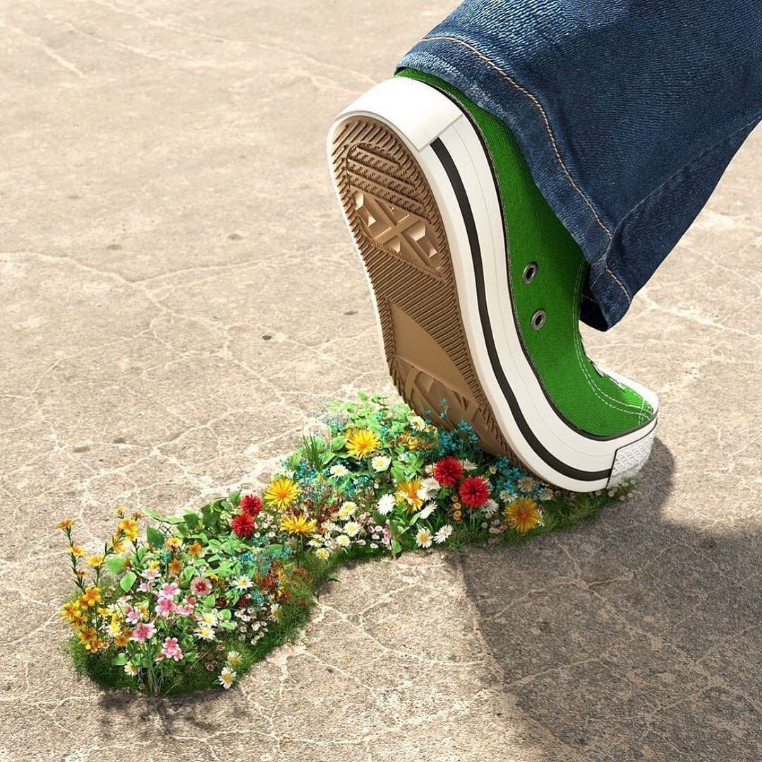 Drone shot of a running track at night