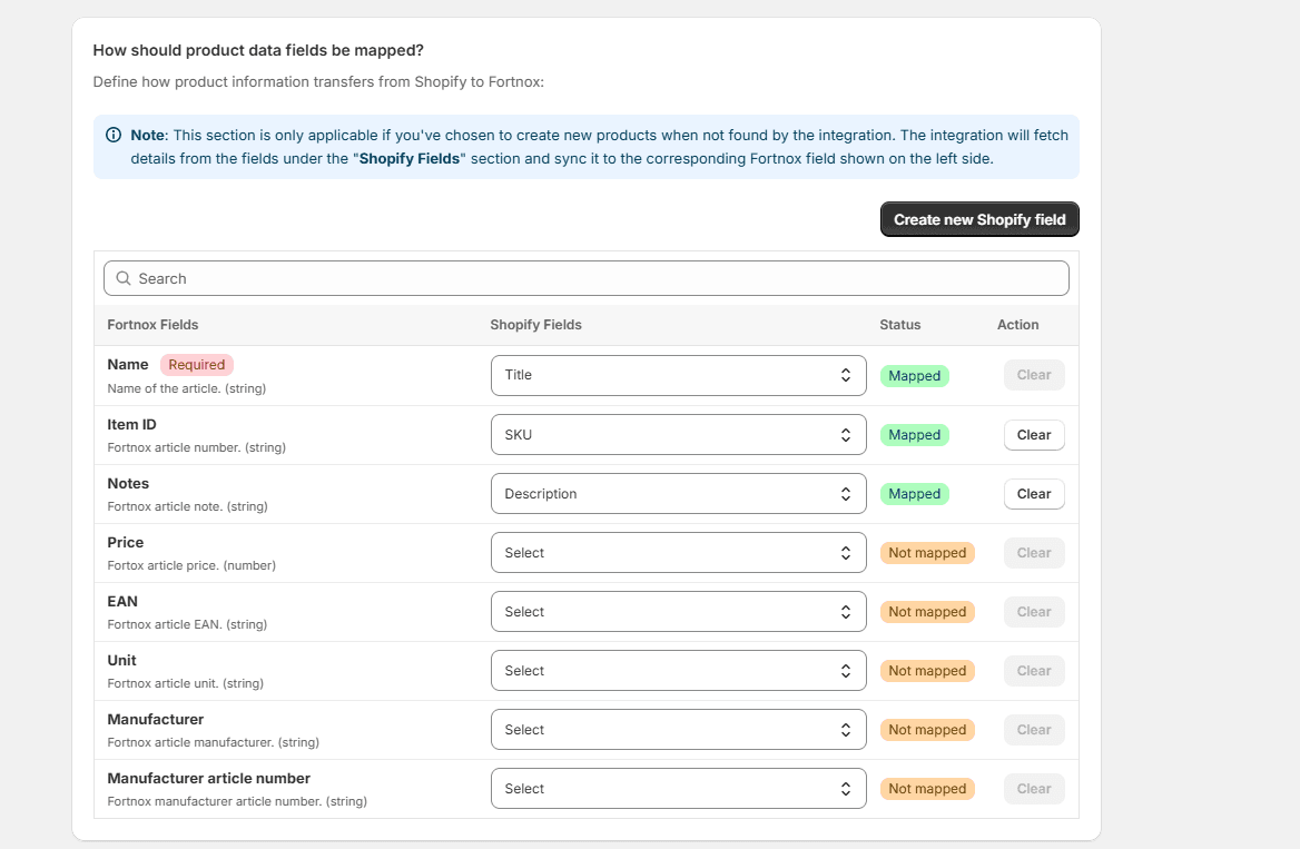 Setting up Product Sync Preferences