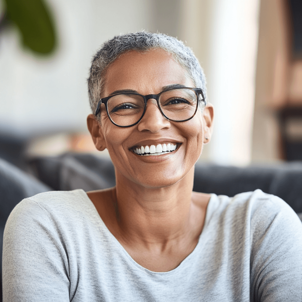 Happy woman smiling with confidence