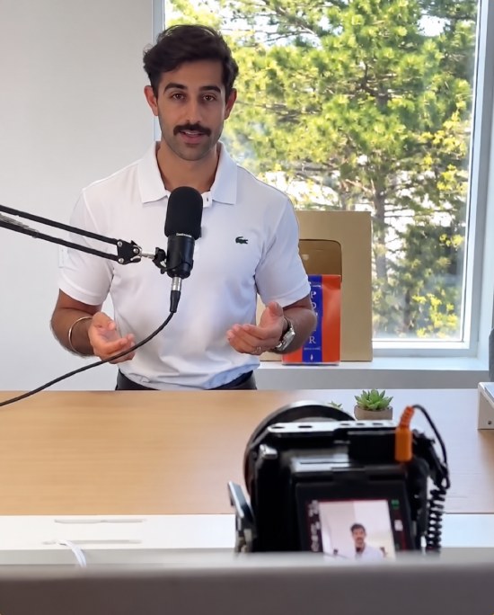 Dr. Taranjit Ohson filming in his office